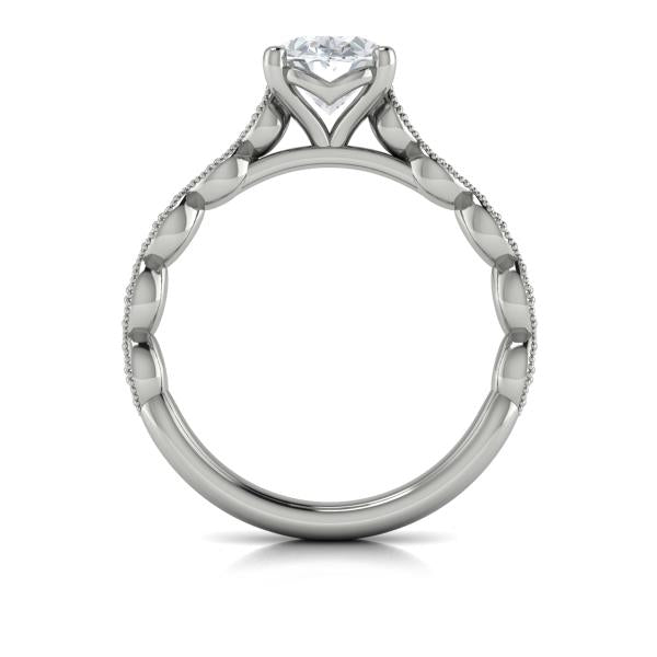 Oval Classic, Modern Vintage Engagement Ring in Platinum by Vlora Bridal