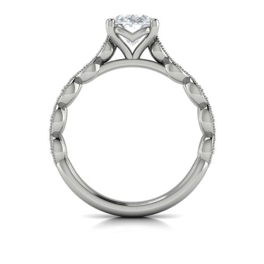 Oval Classic, Modern Vintage Engagement Ring in Platinum by Vlora Bridal