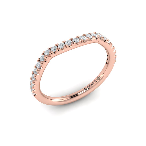 Matching Bands Wedding Band in 14K Rose Gold by Vlora Bridal