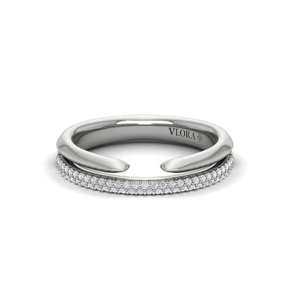 Open Stackable Pave Wedding Band