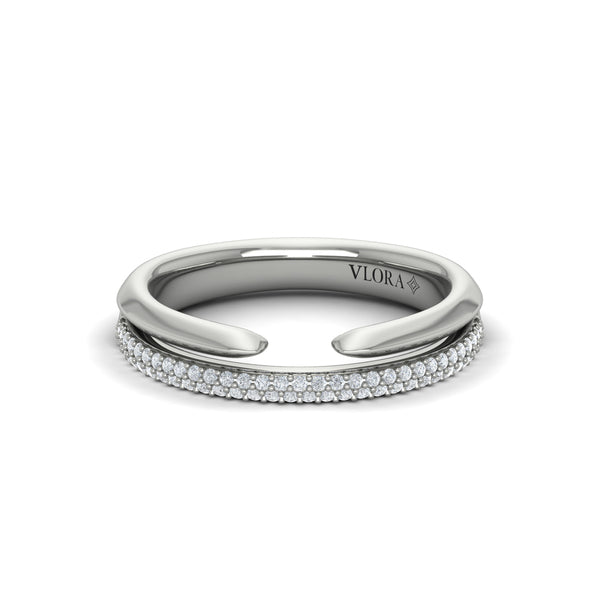Open Stackable Pave Wedding Band