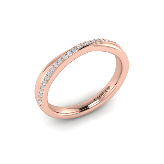 Slim Crossed Stackable Band