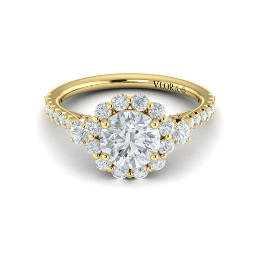 Enchanted Floral Halo Engagement Ring