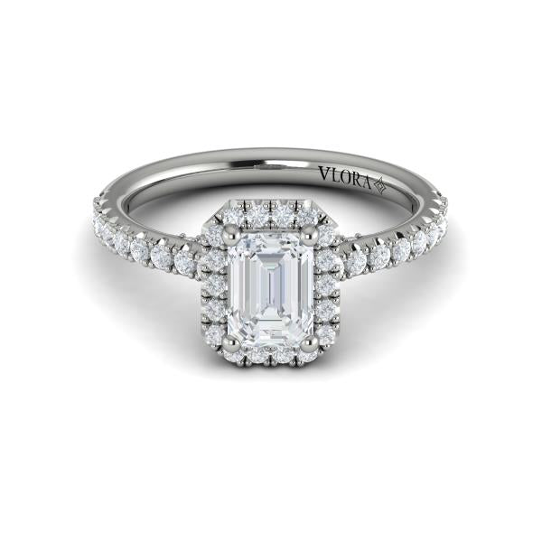 Timeless Halo Emerald Cut Engagement Ring
