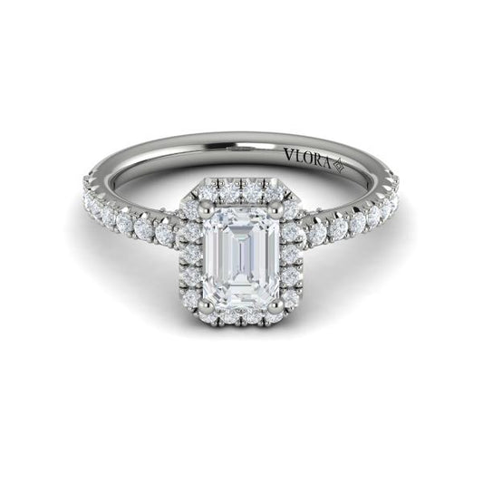 Timeless Halo Emerald Cut Engagement Ring