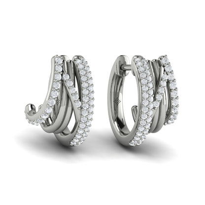 Diamond Twist Huggie Earrings