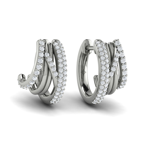 Diamond Twist Huggie Earrings