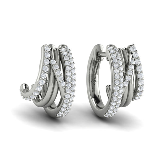 Diamond Twist Huggie Earrings