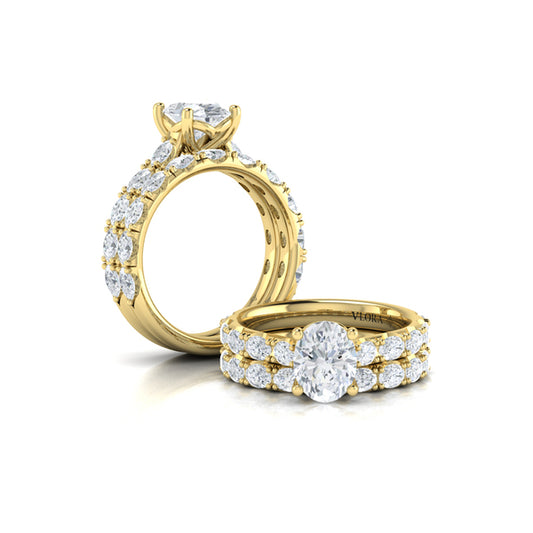 Matching Band for Diamond Accented Oval Engagement Ring