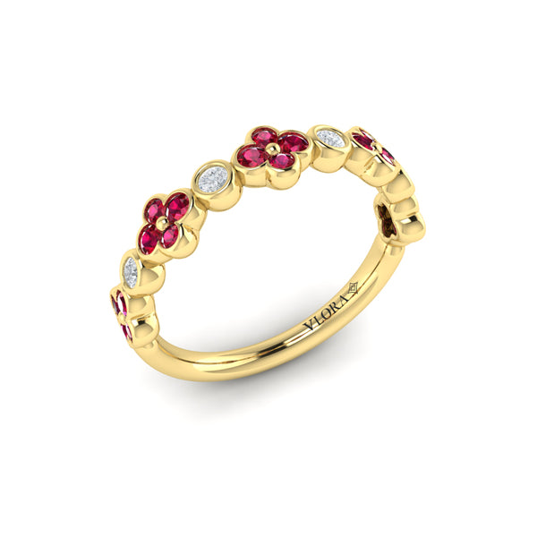Stackables Wedding Band in 14K Yellow Gold by Vlora Bridal