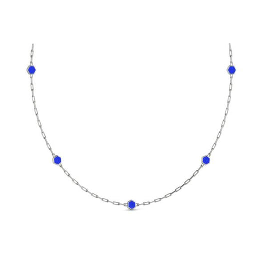 Multi Diamond Honeycomb Link Necklace