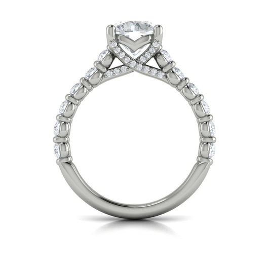 Bezel Diamond Accent Round Engagement Ring