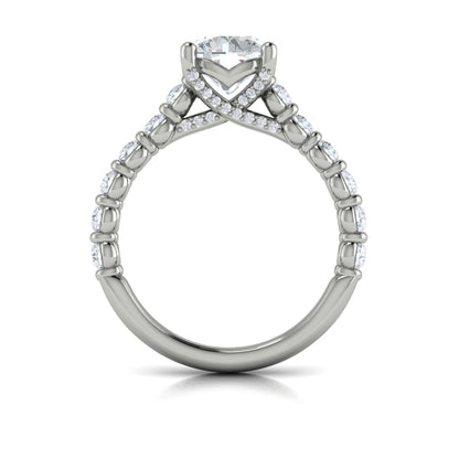 Bezel Diamond Accent Round Engagement Ring