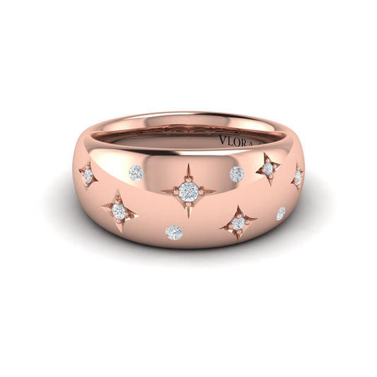 Diamond Vlora Star Dome Ring