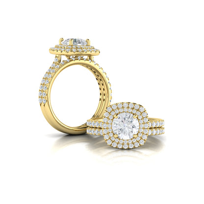 Delicate Double Halo Engagement Ring