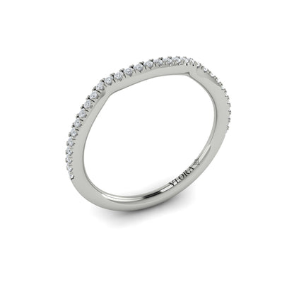 Matching Bands Wedding Band in 14K White Gold by Vlora Bridal