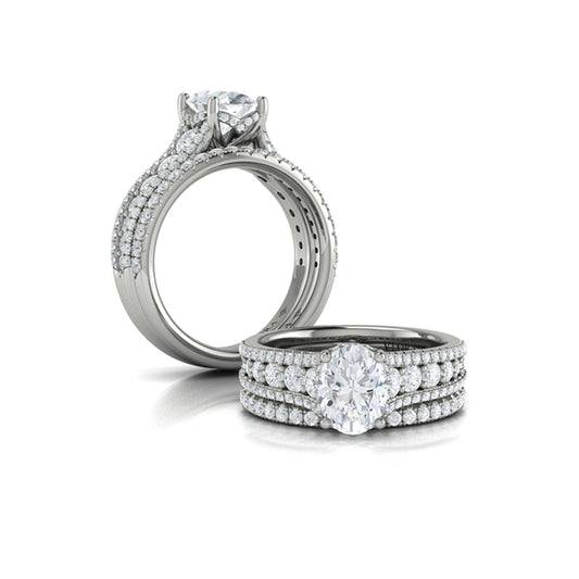 Oval Classic Engagement Ring in Platinum by Vlora Bridal