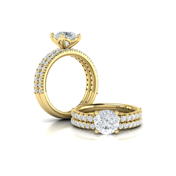 Matching Bands Wedding Band in 14K Yellow Gold by Vlora Bridal