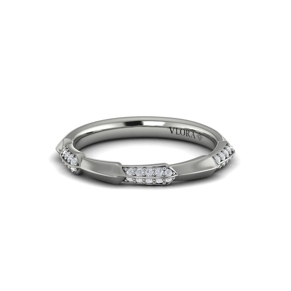 Geometric Pavé Diamond Band