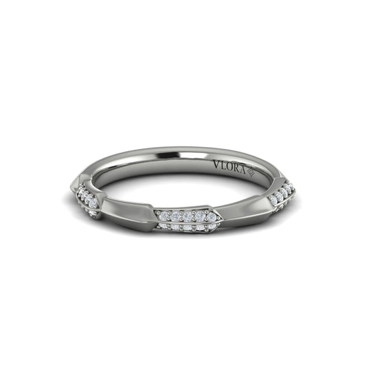 Geometric Pavé Diamond Band
