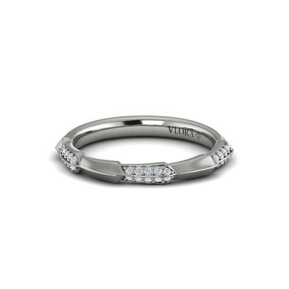 Geometric Pavé Diamond Band
