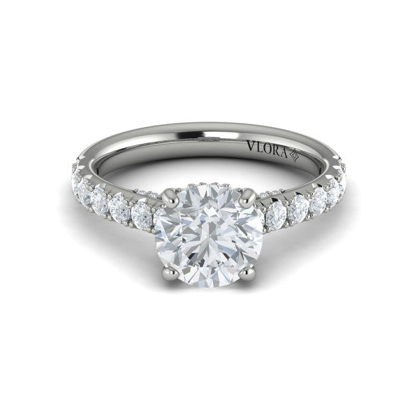 Round Classic Engagement Ring in Platinum by Vlora Bridal