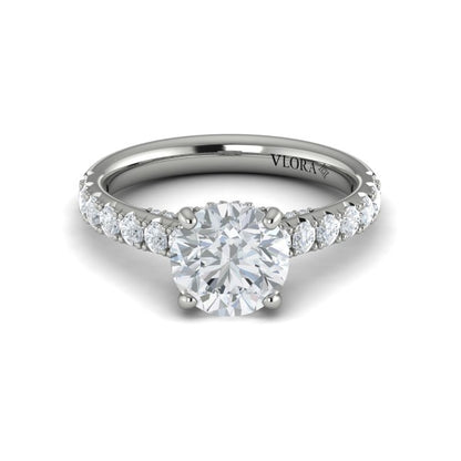 Round Classic Engagement Ring in Platinum by Vlora Bridal