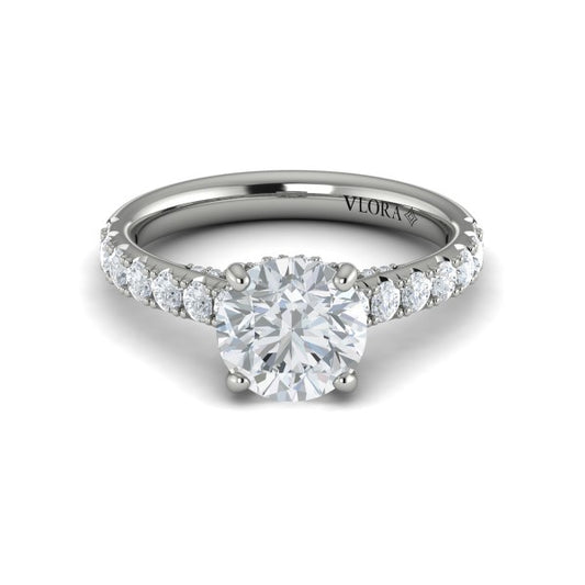 Timeless Cathedral Engagement Ring with Hidden Halo