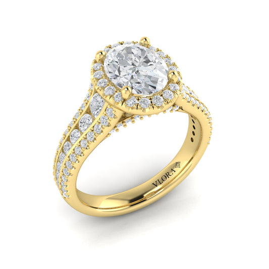 Opulent Oval Halo Engagement Ring