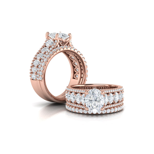 Matching Bands Wedding Band in 14K Rose Gold by Vlora Bridal