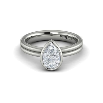 Pear Bezel Solitaire Engagement Ring