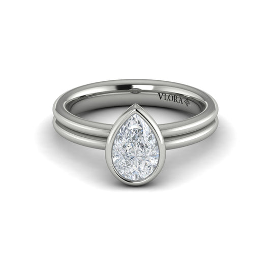 Pear Bezel Solitaire Engagement Ring
