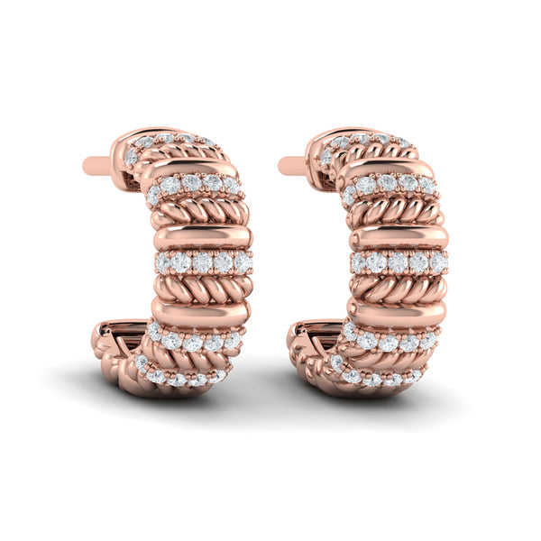 Diamond Rope Hoop Earrings