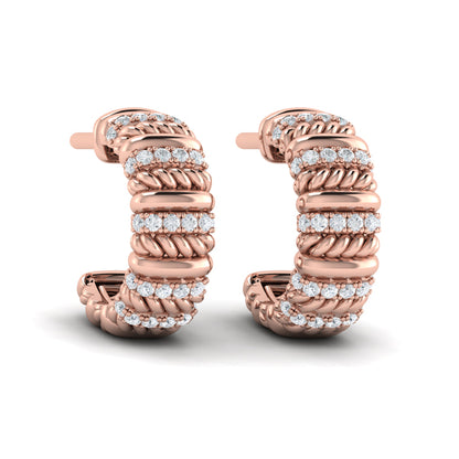 Diamond Rope Hoop Earrings