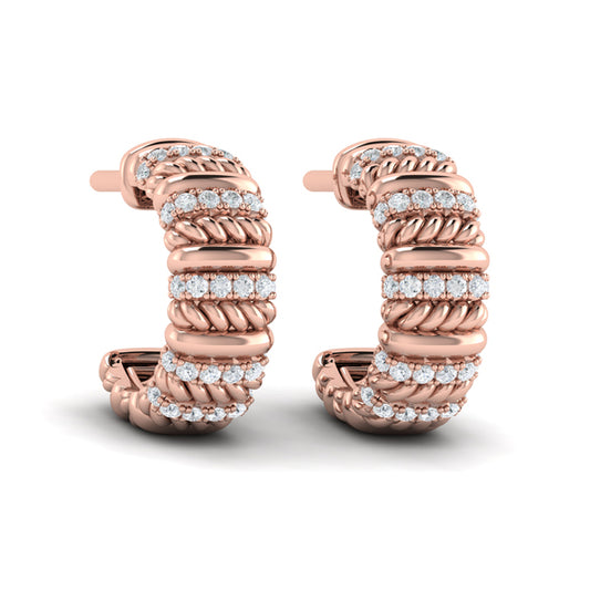Diamond Rope Hoop Earrings