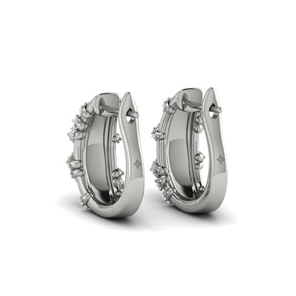 Diamond Ribbon Hoop Earrings