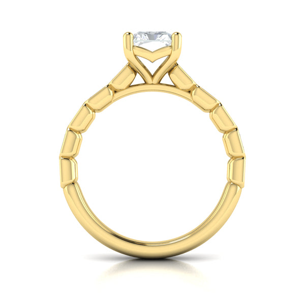 Bezeled Emerald Cut Engagement Ring