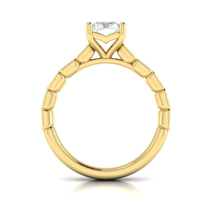 Bezeled Emerald Cut Engagement Ring