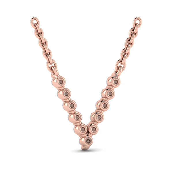 Diamond Alphabet Pendant Necklace, V