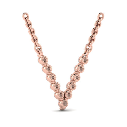 Diamond Alphabet Pendant Necklace, V