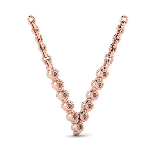 Diamond Alphabet Pendant Necklace, V