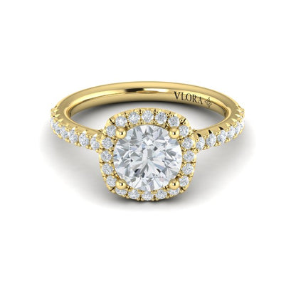 Timeless Euro Halo Round Engagement Ring