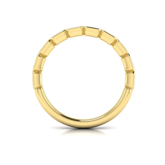 Bezel-Set Emerald Cut Stackable Band