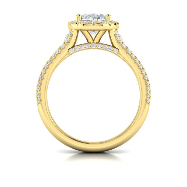 Opulent Oval Halo Engagement Ring