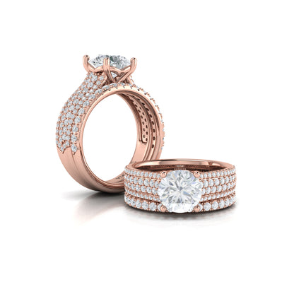Matching Bands Wedding Band in 14K Rose Gold by Vlora Bridal
