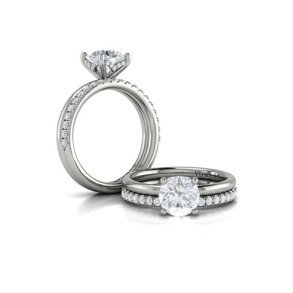Round Solitaire Engagement Ring in Platinum by Vlora Bridal