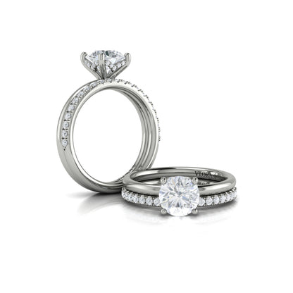 Round Solitaire Engagement Ring in Platinum by Vlora Bridal