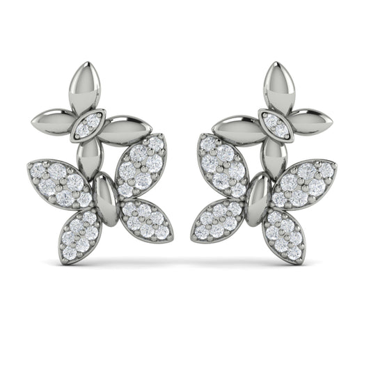 Double Butterfly Diamond Pavé Earrings