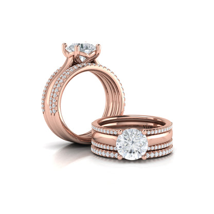 Matching Bands Wedding Band in 14K Rose Gold by Vlora Bridal