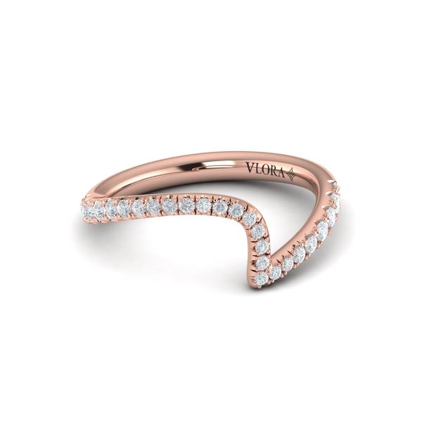 Matching Bands Wedding Band in 14K Rose Gold by Vlora Bridal